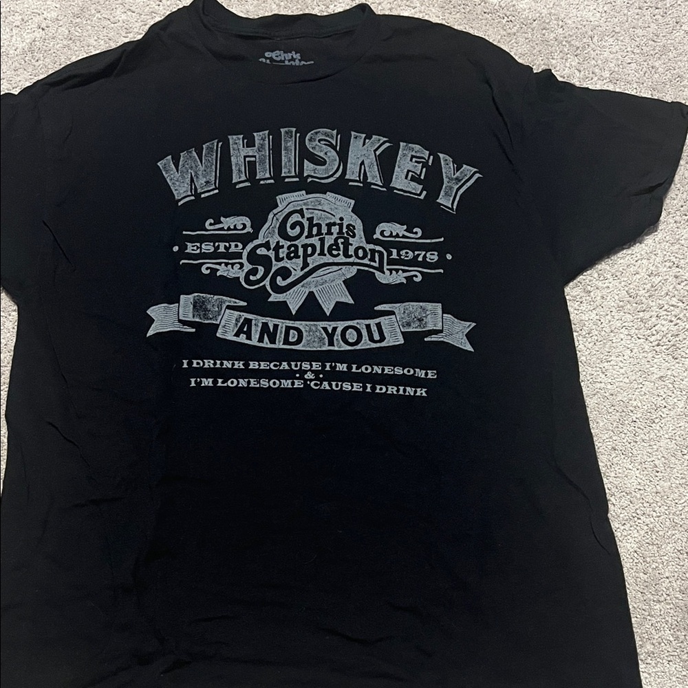 Chris Stapleton Whiskey and You Black Graphic T-Shirt